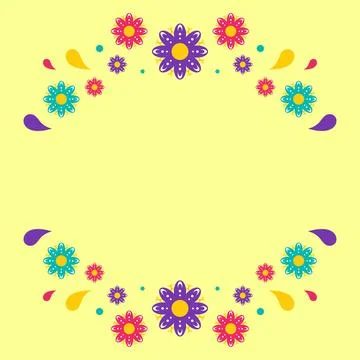 Hispanic Heritage Flower Frame Border Illustrazione stock