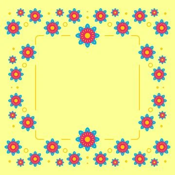 Hispanic Heritage Flower Frame Border Stock Illustration