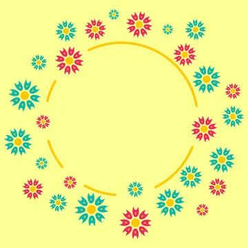 Hispanic Heritage Flower Frame Border Stock Illustration