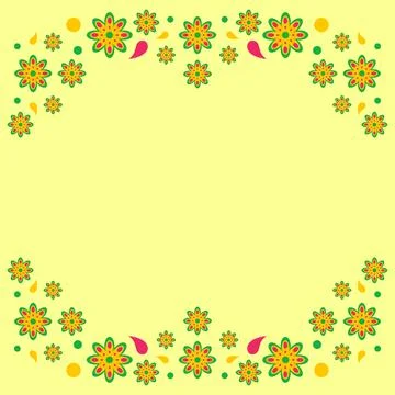 Hispanic Heritage Flower Frame Border Stock Illustration