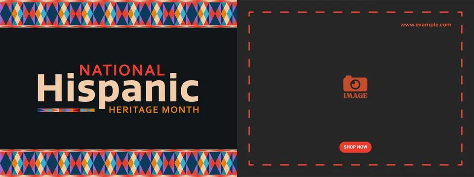 Hispanic heritage month. Abstract pattern ornament banner design, colorful .. Stock Illustration