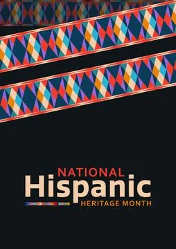 Hispanic heritage month. Abstract pattern ornament poster design, colorful .. Stock Illustration