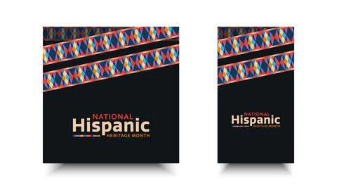 Hispanic heritage month. Abstract pattern ornament social media design, col.. Stock Illustration