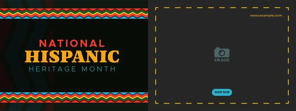 Hispanic heritage month. Abstract pattern ornament banner design, colorful .. Stock Illustration