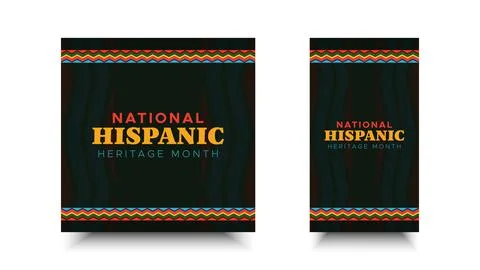Hispanic heritage month. Abstract pattern ornament social media design, col.. Stock Illustration