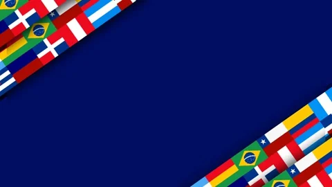 Hispanic Heritage Month Background with Latin American Country Flags Border.. Stock Footage 346209994