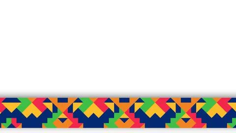 Hispanic Heritage Month banner background with colorful geometric Mexican p.. Stock Illustration