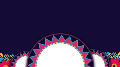 Hispanic Heritage Month Festive Background with Traditional Mexican Folk Art 库存影片 342836478