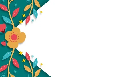 Hispanic Heritage Month Floral Background Frame with Copy Space for Text. Stock Footage 346348906