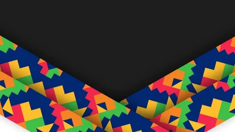 Hispanic Heritage Month Geometric Pattern Border on Dark Background Loop. Stock-Footage 342820035