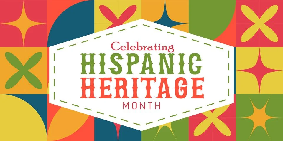 Hispanic heritage month. Vector web banner, poster, card for social media post Stock Illustration