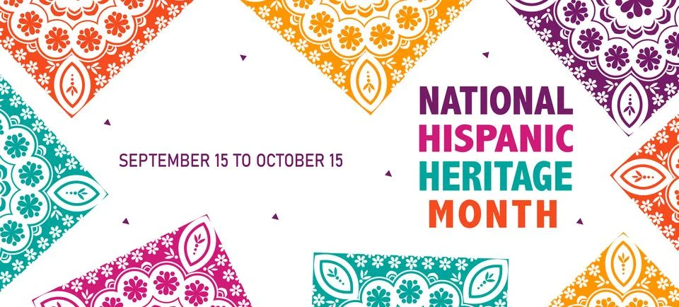 Hispanic heritage month. Vector web banner, poster, card for social media post Stock Illustration