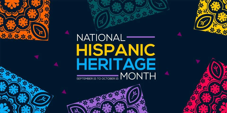 Hispanic heritage month. Vector web banner, poster, card for social media post Stock Illustration