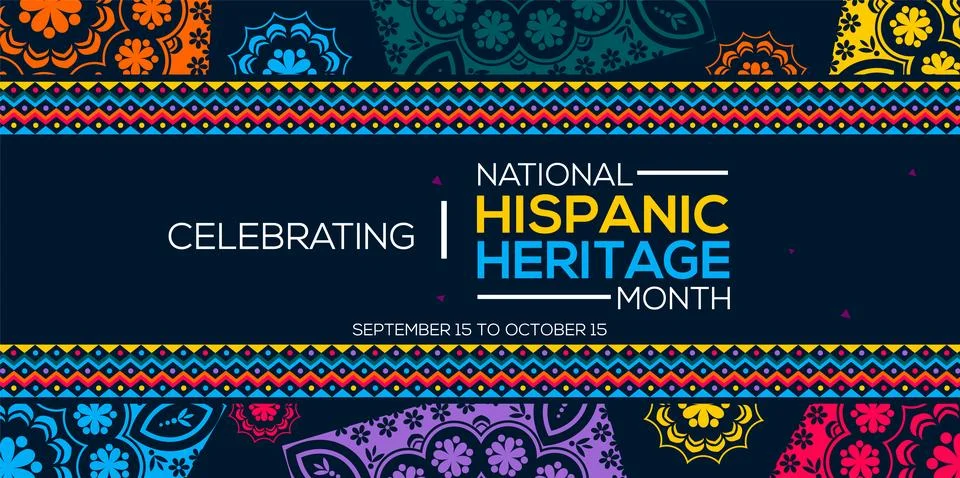 Hispanic heritage month. Vector web banner, poster, card for social media post Stock Illustration