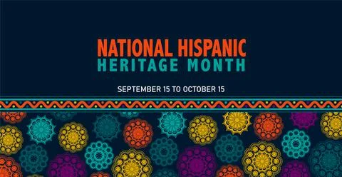 Hispanic heritage month. Vector web banner, poster, card for social media post Stock Illustration