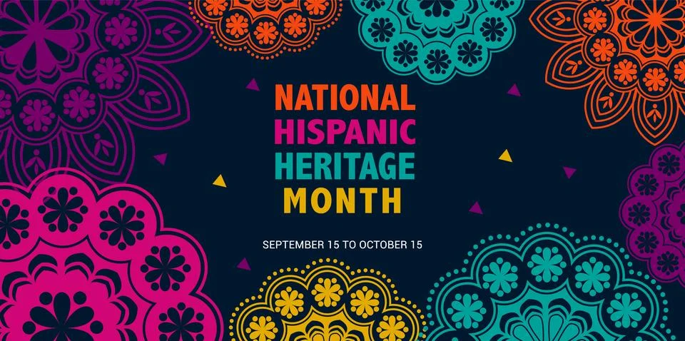 Hispanic heritage month. Vector web banner, poster, card for social media post Stock Illustration