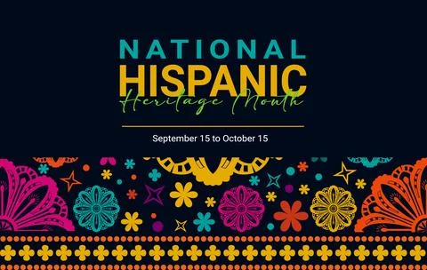 Hispanic heritage month. Vector web banner, poster, card for social media post Stock Illustration