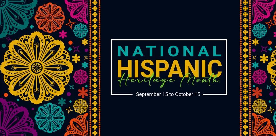 Hispanic heritage month. Vector web banner, poster, card for social media post Stock Illustration