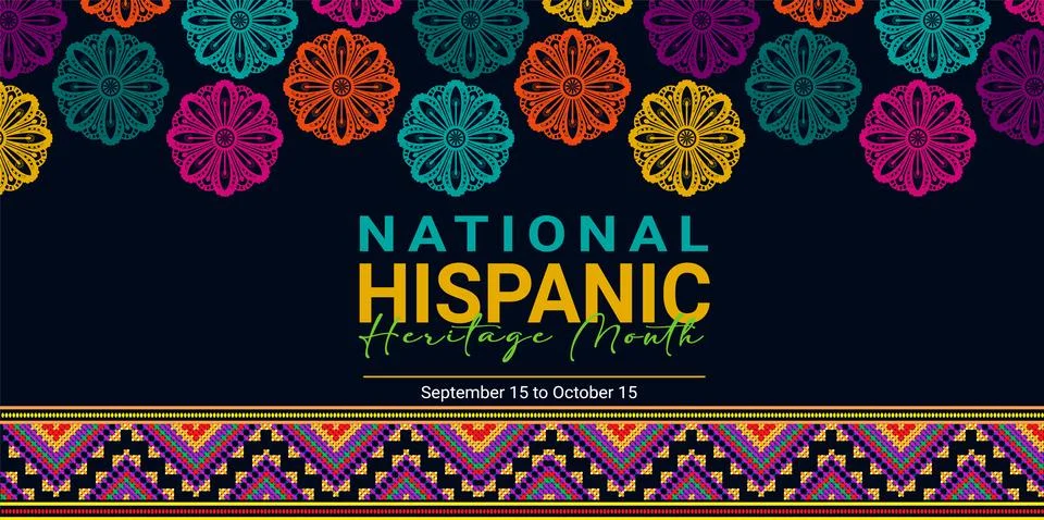 Hispanic heritage month. Vector web banner, poster, card for social media post Stock Illustration