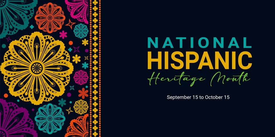 Hispanic heritage month. Vector web banner, poster, card for social media post Stock Illustration