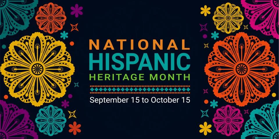 Hispanic heritage month. Vector web banner, poster, card for social media post Stock Illustration