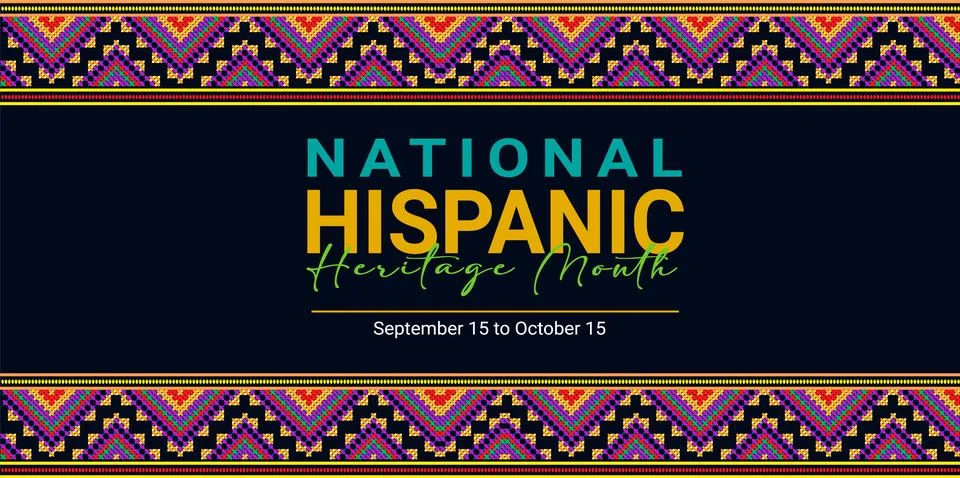 Hispanic heritage month. Vector web banner, poster, card for social media post Stock Illustration