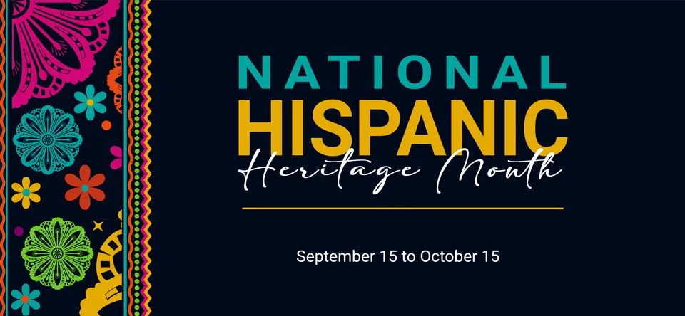 Hispanic heritage month. Vector web banner, poster, card for social media post Illustrazione stock