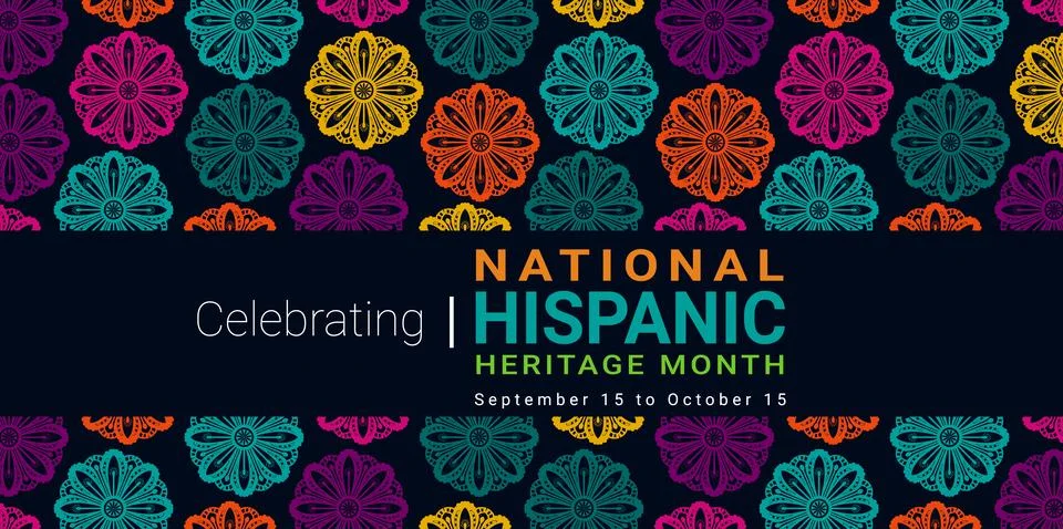 Hispanic heritage month. Vector web banner, poster, card for social media post Stock Illustration