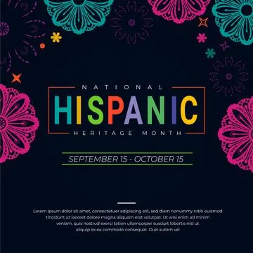 Hispanic heritage month. Vector web banner, poster, card for social media post Stock Illustration