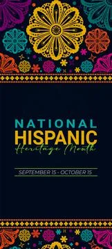Hispanic heritage month. Vector web banner, poster, card for social media post Stock Illustration