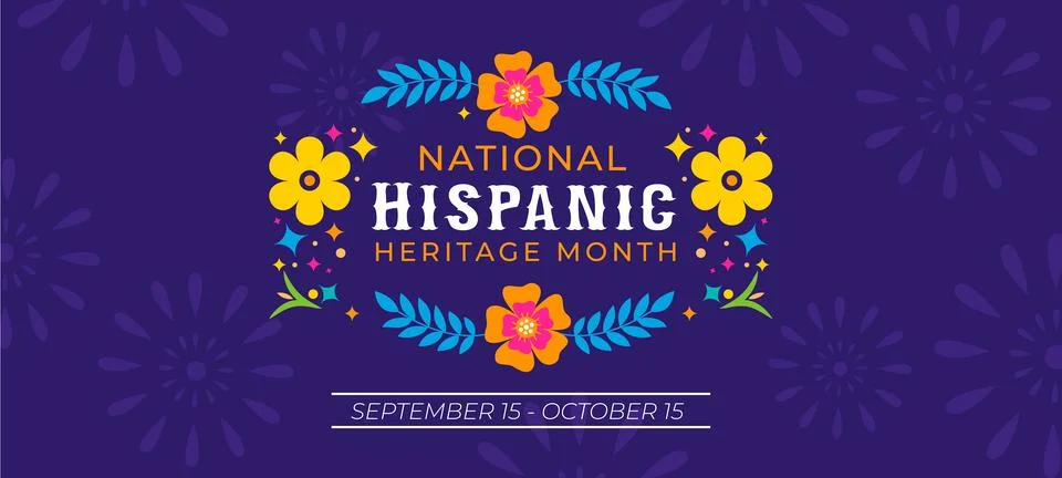 Hispanic heritage month. Vector web banner, poster, card for social media post Stock Illustration