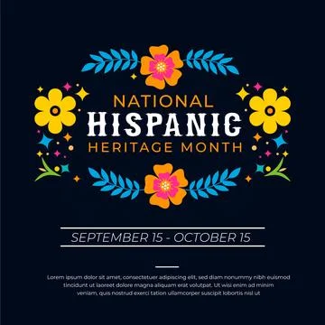 Hispanic heritage month. Vector web banner, poster, card for social media post Stock Illustration