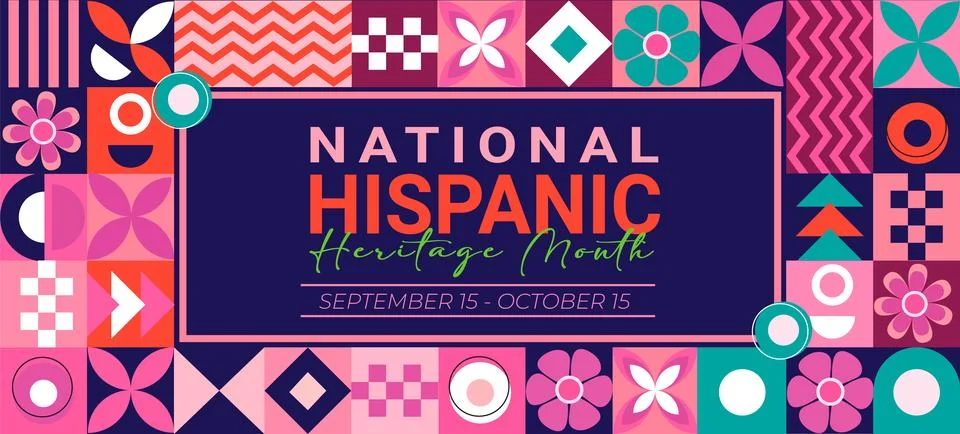 Hispanic heritage month. Vector web banner, poster, card for social media post Illustrazione stock