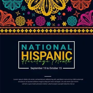 Hispanic heritage month. Vector web banner, poster, card for social media post Stock Illustration