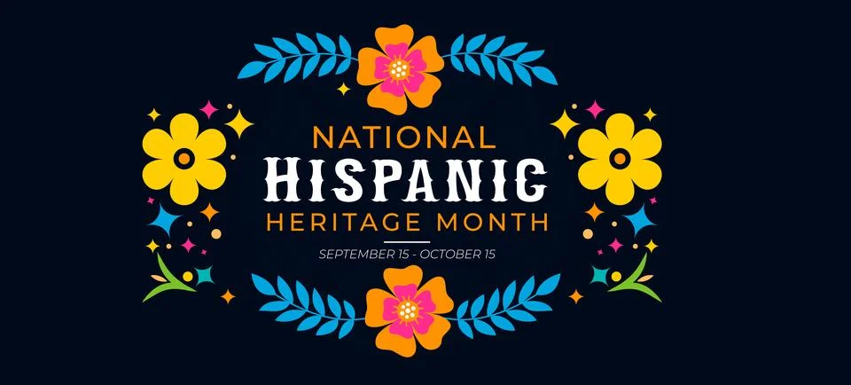 Hispanic heritage month. Vector web banner, poster, card for social media post Illustrazione stock