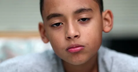 Hispanic little boy child portrait, no Stock Video Pond5