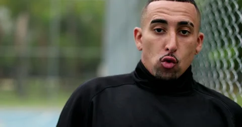 Hispanic man dancing outside. Latin man freestyle dance Stock Footage 140451456