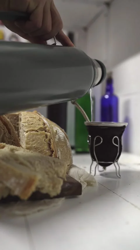 Hispanic man prepares an Argentinian drink Stock Footage 201761020