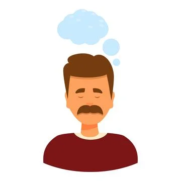 Hispanic man thinking with thought bubbles appearing over his head 库存插图