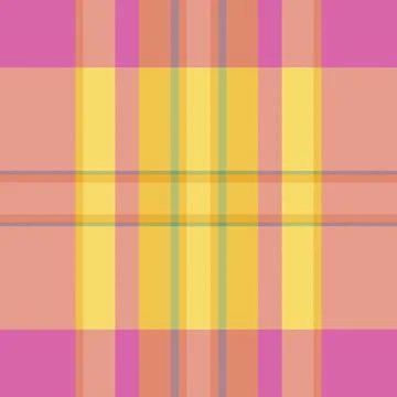Hispanic seamless check fabric, linear textile pattern vector. Lady tartan .. Stock Illustration