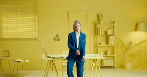 Hispanic small business worker standing in the office with folded hands and Video stock 171447602