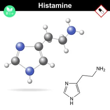 Histamine structural chemical formula Stock Illustration