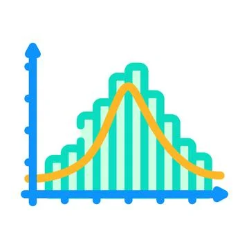 Histogram big data color icon vector illustration Illustrazione stock