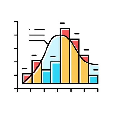 Histogram big data color icon vector illustration Illustrazione stock