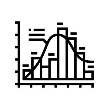 Histogram big data line icon vector illustration Stock Illustration
