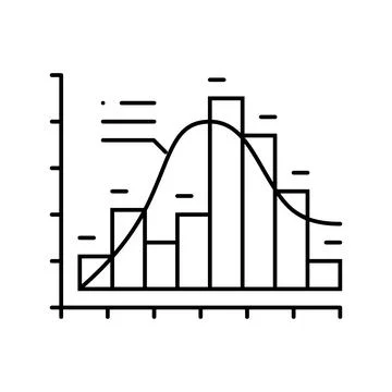 Histogram big data line icon vector illustration Stock Illustration