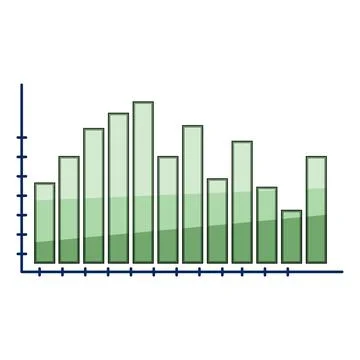 Histogram chart analyzing business data performance metrics Stock Illustration