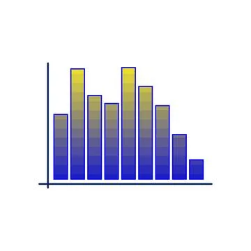 Histogram chart displaying data distribution analysis 스톡 일러스트