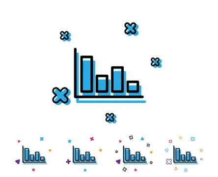 Histogram chart line icon. Financial graph. Stock Illustration