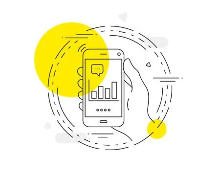 Histogram chart line icon. Financial graph. Vector Illustrazione stock